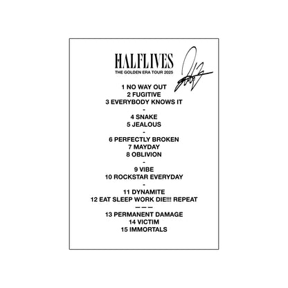 [LIMITED] Signed Golden Era Tour Setlist